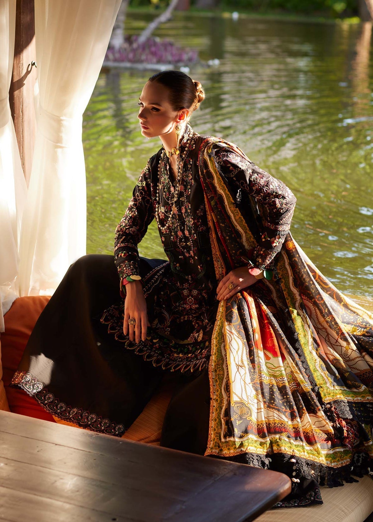 Kanwal Malik | Ariya Luxury Lawn 26 | Zaria - Luxury Dress - available at Maria Faisal in UK and USA.