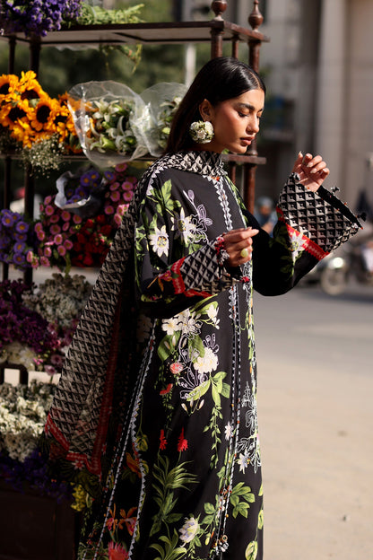 Zaha | Festive Lawn 26 | MIDNIGHT BLOOM (ZF26-04) - Luxury Dress - available at Maria Faisal in UK and USA.