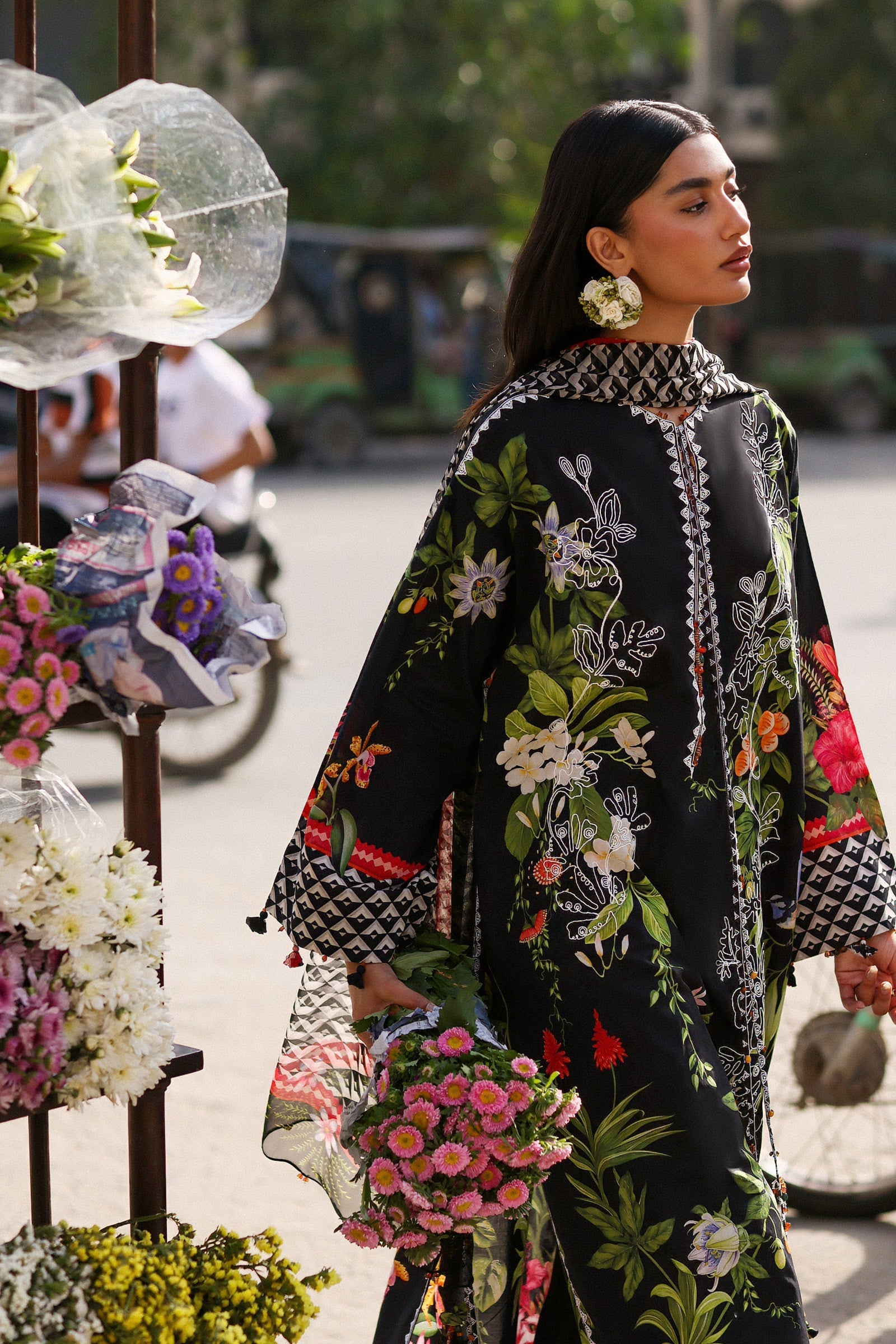 Zaha | Festive Lawn 26 | MIDNIGHT BLOOM (ZF26-04) - Luxury Dress - available at Maria Faisal in UK and USA.