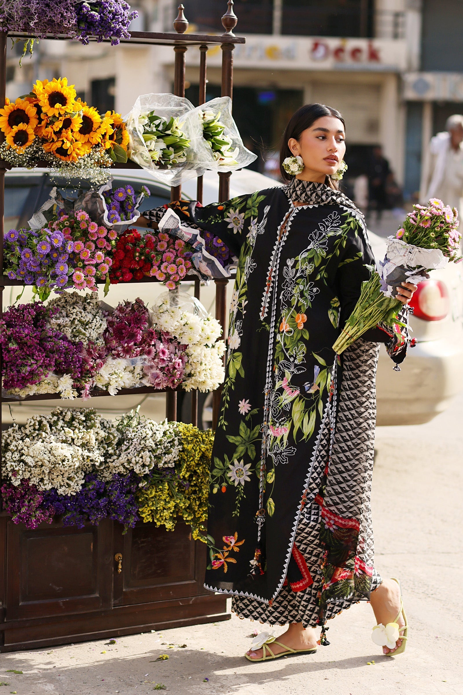 Zaha | Festive Lawn 26 | MIDNIGHT BLOOM (ZF26-04) - Luxury Dress - available at Maria Faisal in UK and USA.