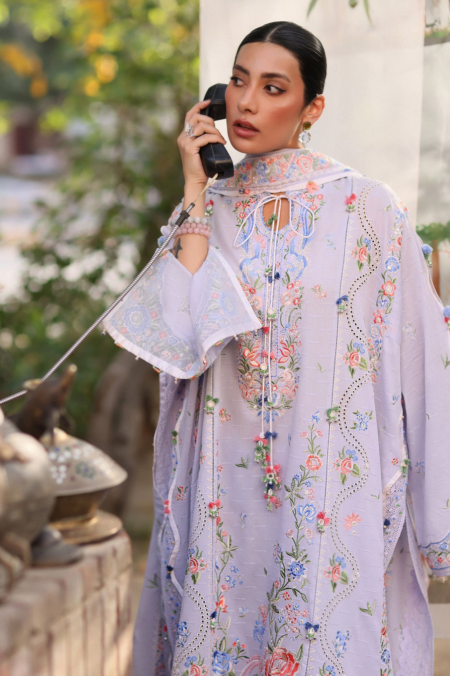 Zaha | Festive Lawn 26 | PERIWINKLE MUSE (ZF26-11) - Luxury Dress - available at Maria Faisal in UK and USA.