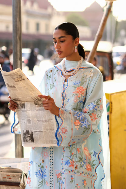 Zaha | Festive Lawn 26 | FORGET ME NOT BREEZE (ZF26-10) - Luxury Dress - available at Maria Faisal in UK and USA.