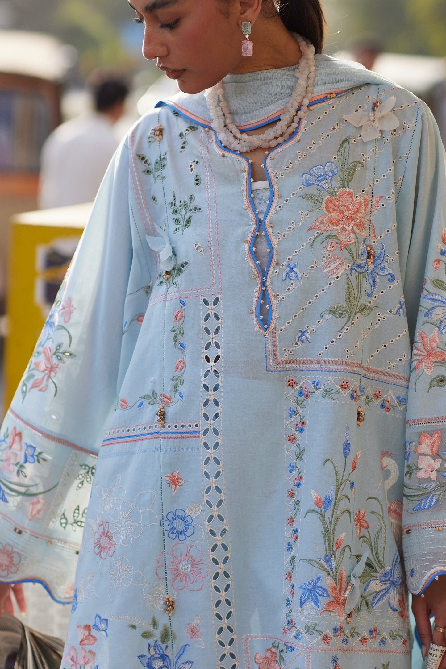 Zaha | Festive Lawn 26 | FORGET ME NOT BREEZE (ZF26-10) - Luxury Dress - available at Maria Faisal in UK and USA.