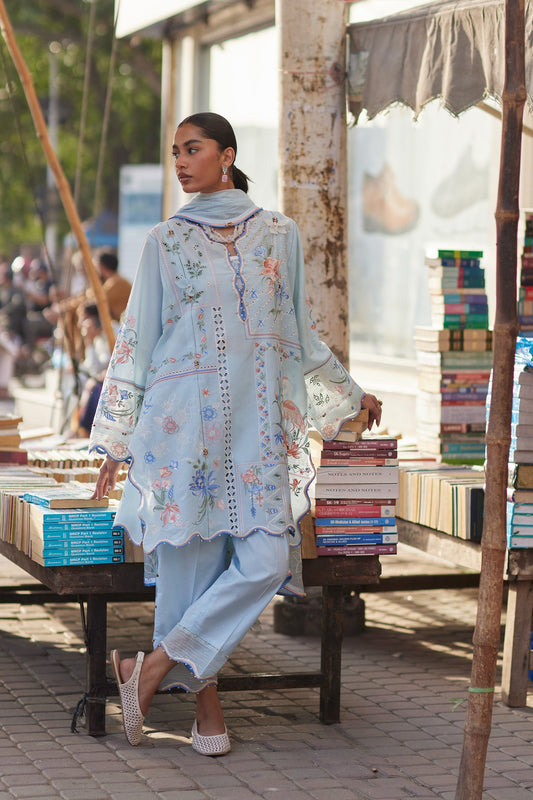 Zaha | Festive Lawn 26 | FORGET ME NOT BREEZE (ZF26-10) - Luxury Dress - available at Maria Faisal in UK and USA.