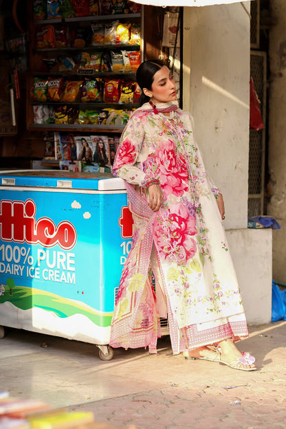 Zaha | Festive Lawn 26 | PINK MINK FROLIC (ZF26-05) - Luxury Dress - available at Maria Faisal in UK and USA.