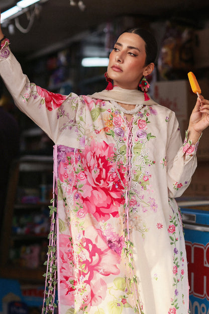 Zaha | Festive Lawn 26 | PINK MINK FROLIC (ZF26-05) - Luxury Dress - available at Maria Faisal in UK and USA.