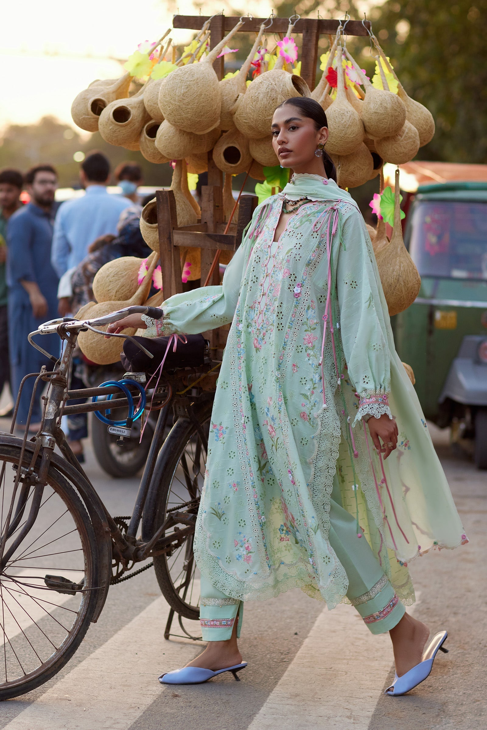 Zaha | Festive Lawn 26 | JADE VINE REVERIE (ZF26-12) - Luxury Dress - available at Maria Faisal in UK and USA.