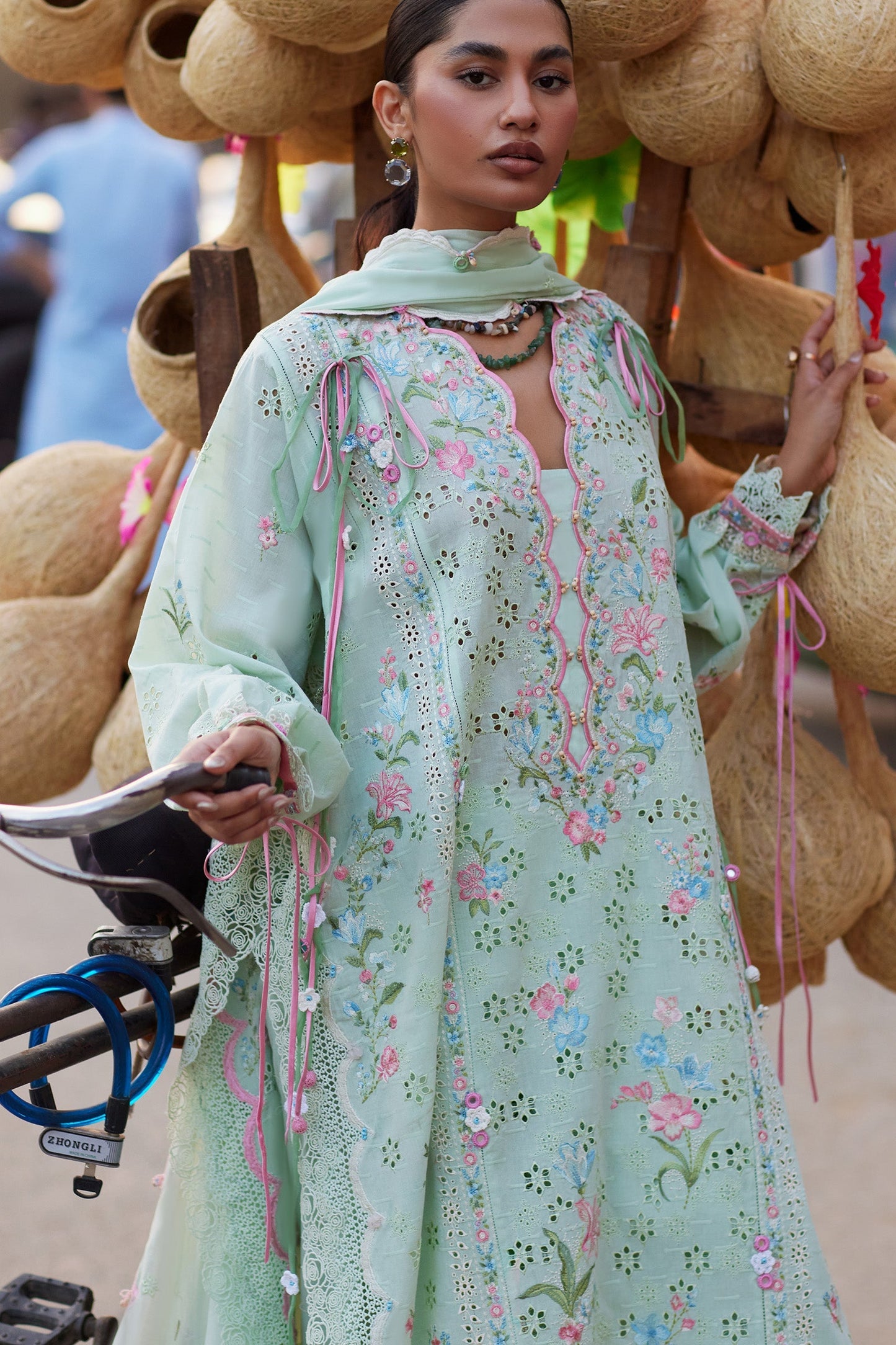 Zaha | Festive Lawn 26 | JADE VINE REVERIE (ZF26-12) - Luxury Dress - available at Maria Faisal in UK and USA.