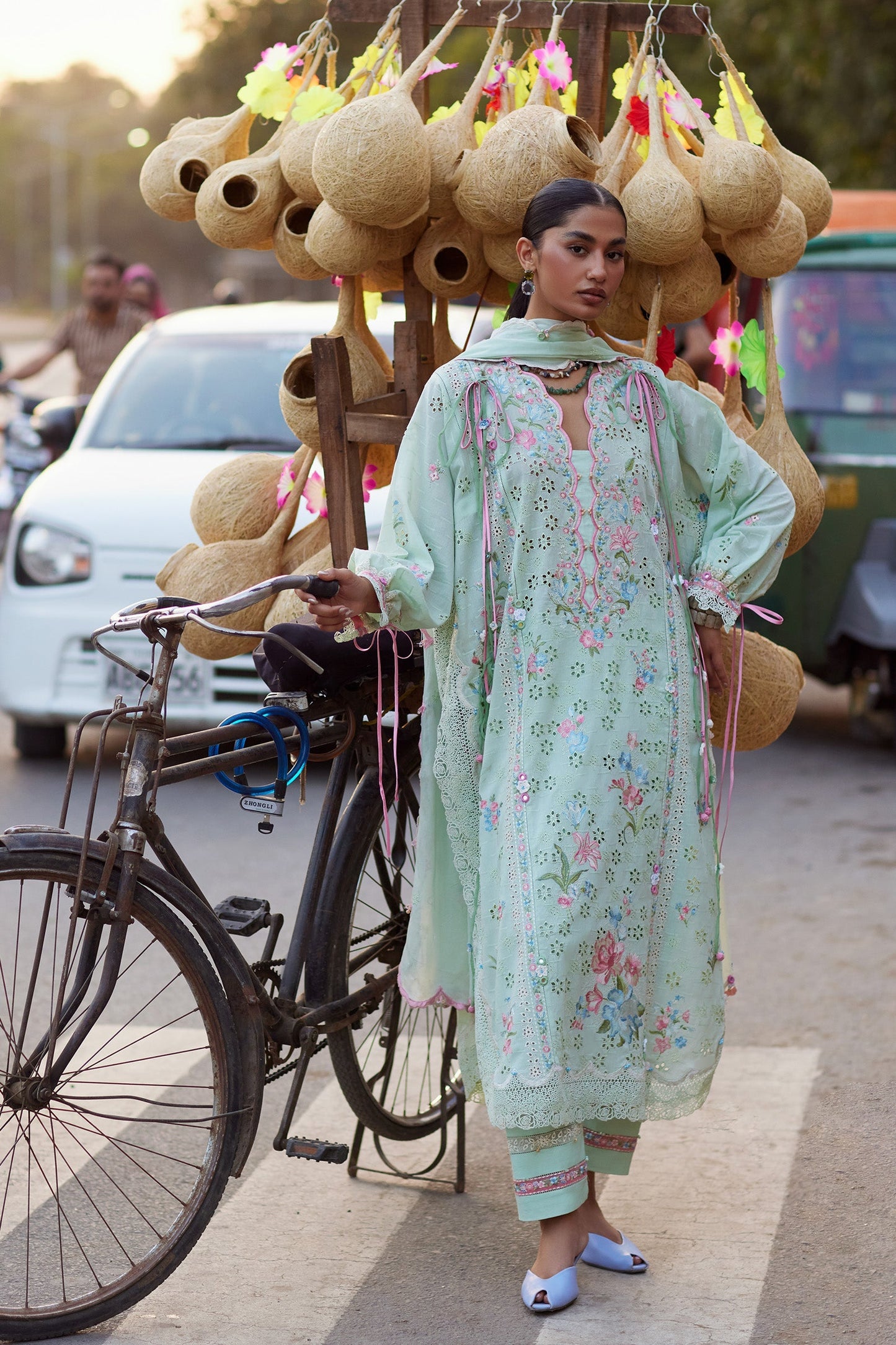 Zaha | Festive Lawn 26 | JADE VINE REVERIE (ZF26-12) - Luxury Dress - available at Maria Faisal in UK and USA.