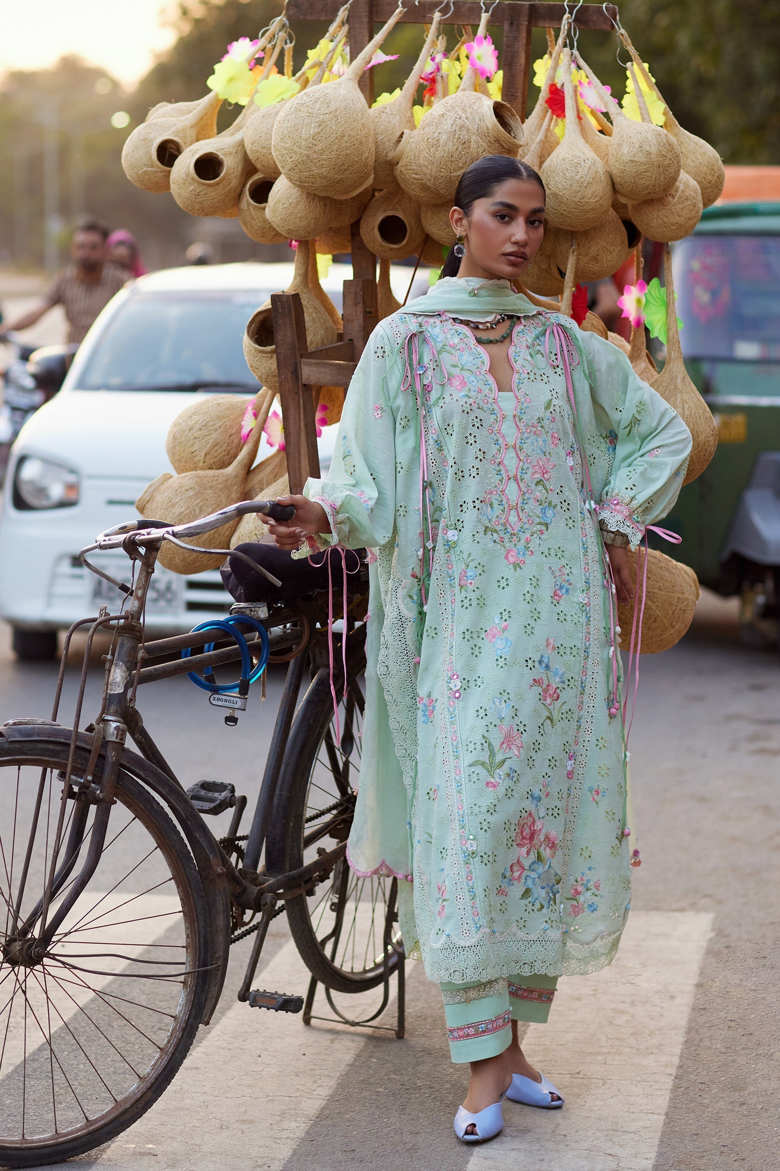 Zaha | Festive Lawn 26 | JADE VINE REVERIE (ZF26-12) - Luxury Dress - available at Maria Faisal in UK and USA.