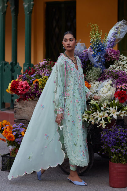 Zaha | Festive Lawn 26 | JADE VINE REVERIE (ZF26-12) - Luxury Dress - available at Maria Faisal in UK and USA.