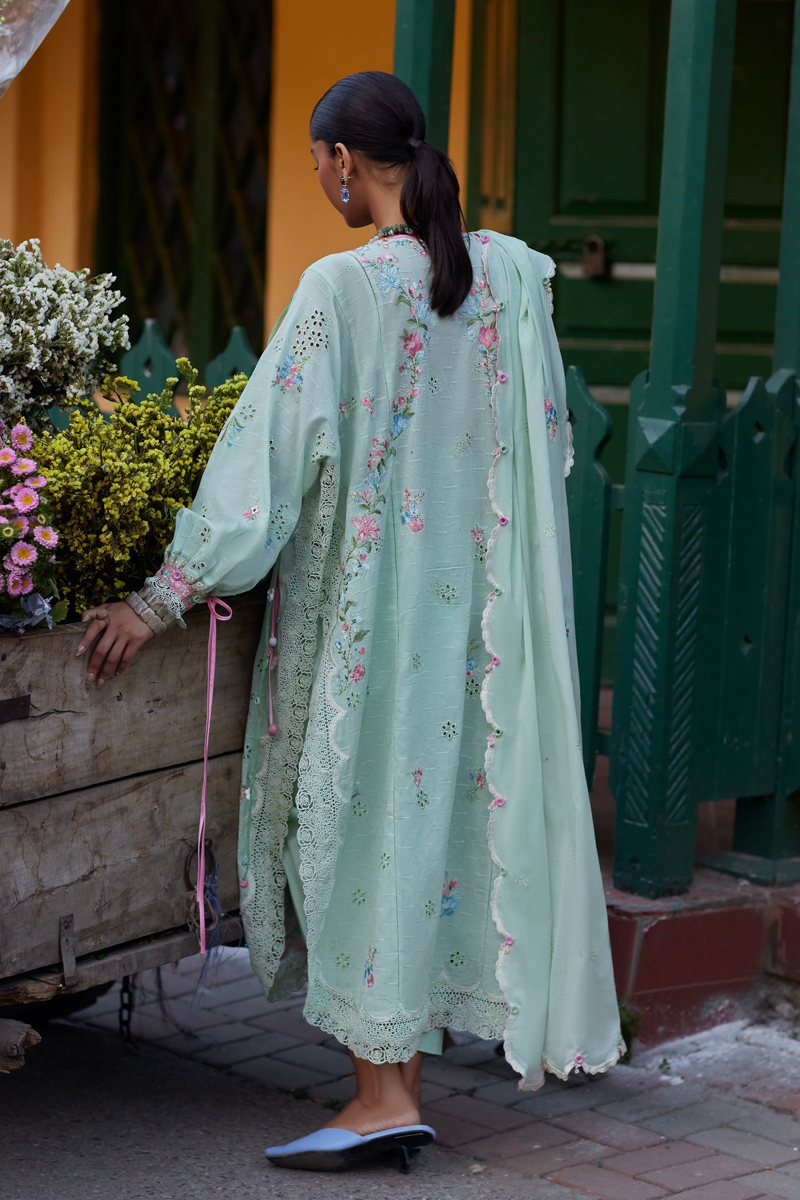Zaha | Festive Lawn 26 | JADE VINE REVERIE (ZF26-12) - Luxury Dress - available at Maria Faisal in UK and USA.