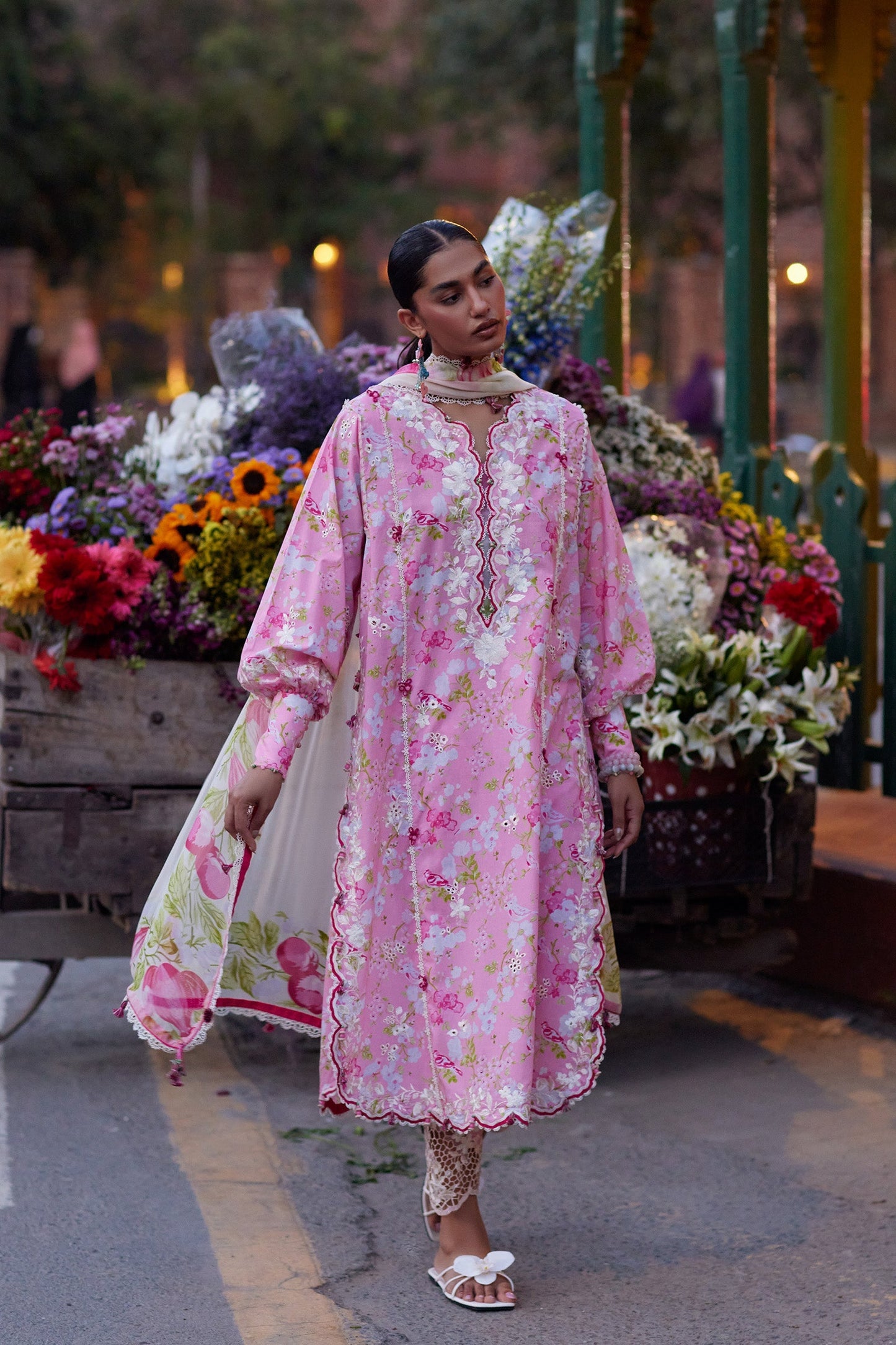 Zaha | Festive Lawn 26 | PEONY REVERIE (ZF26-03) - Luxury Dress - available at Maria Faisal in UK and USA.