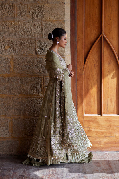 Afrozeh | Dastangoi Wedding Formals | Sukhan - Wedding Dress - available at Maria Faisal in UK and USA.