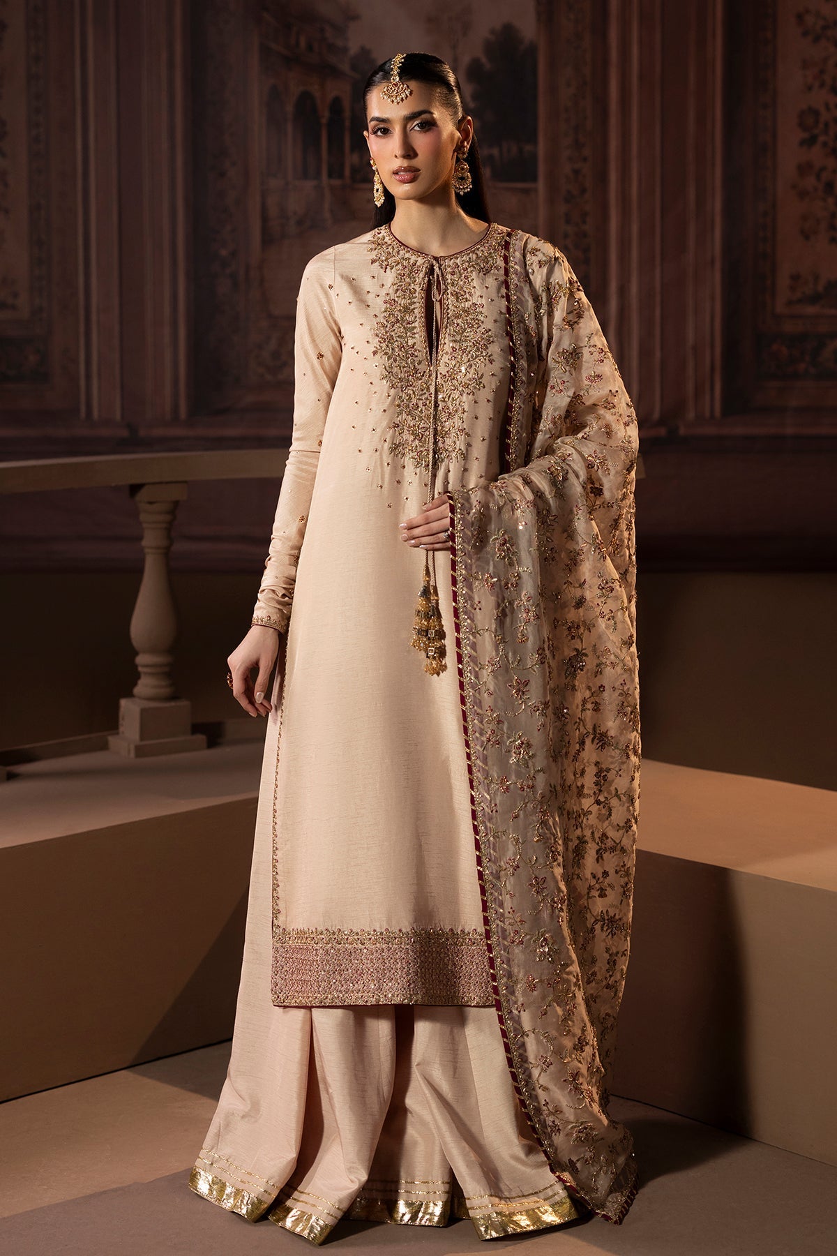 Mina Kashif | Zaib Formals | Mehrunisa - Formal Dress - available at Maria Faisal in UK and USA.