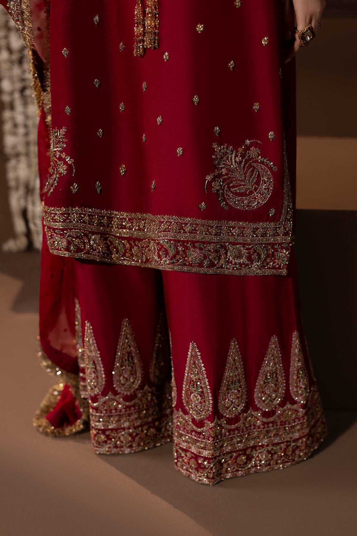 Mina Kashif | Zaib Formals | Ruby - Formal Dress - available at Maria Faisal in UK and USA.