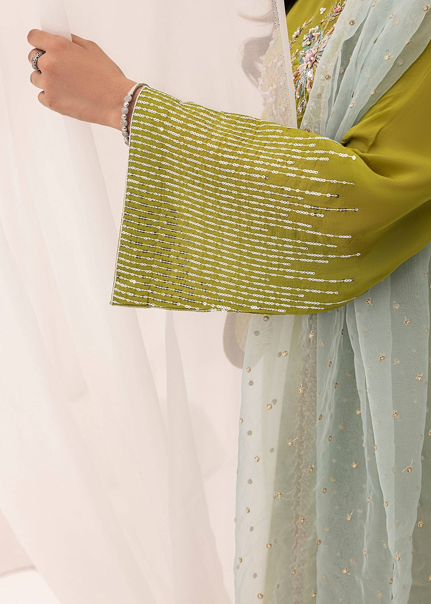 Jamnii | Silk Ivy | Lime Forest by Maria Faisal - Registered Vendor of : Jamnii - type : Ladies Clothes - 100% original wedding dresses