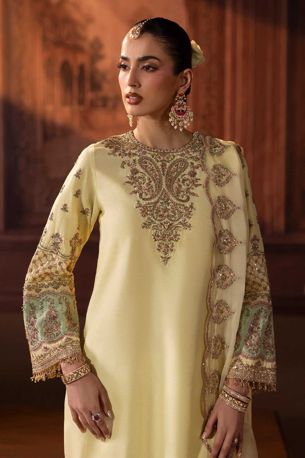 Mina Kashif | Zaib Formals | Noorani - Formal Dress - available at Maria Faisal in UK and USA.