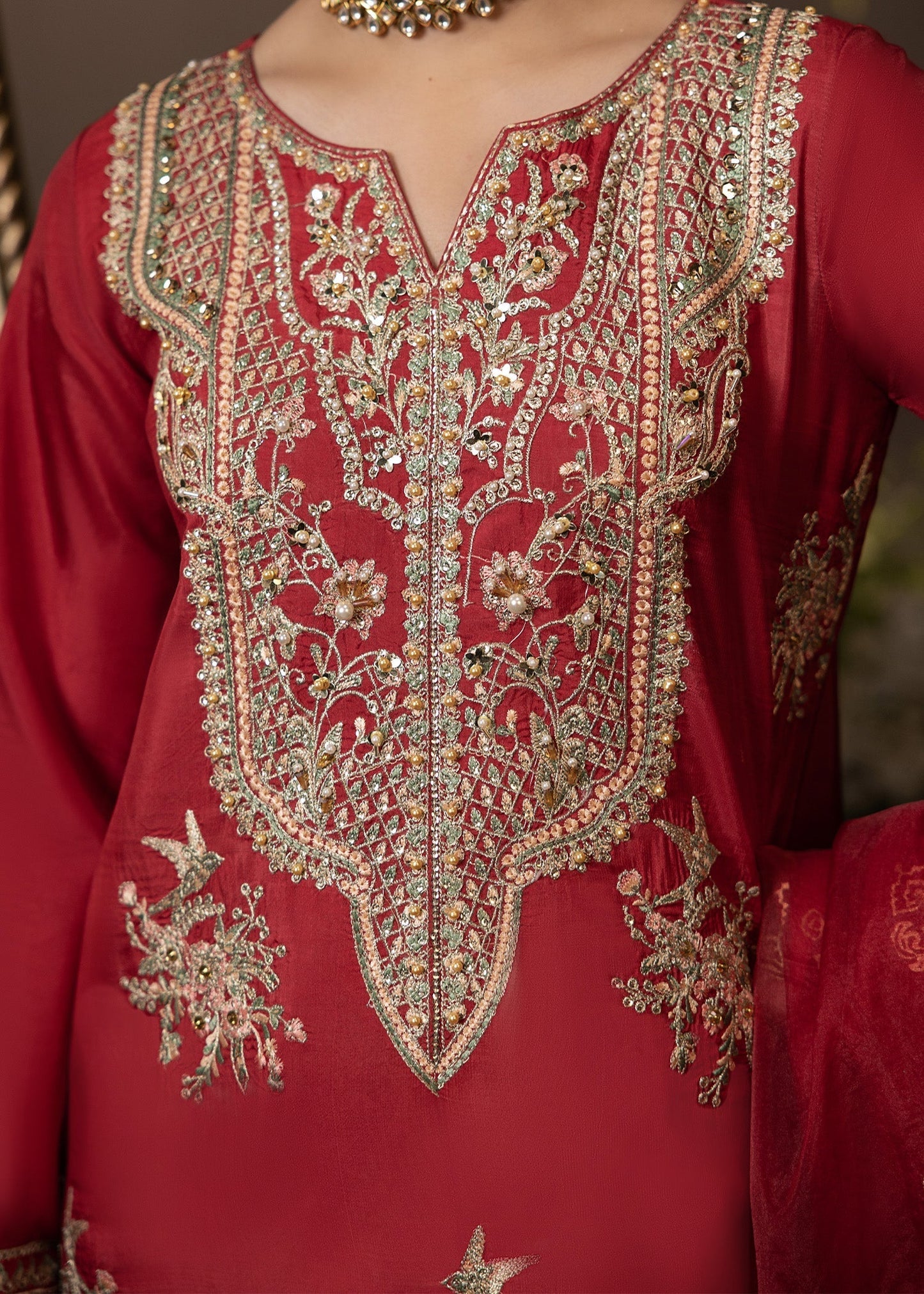 Shurooq | Garden of Dream | Crimson - Ladies Clothes 