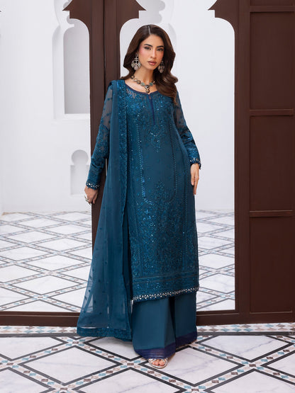 Gulaal | Maeri Luxury Chiffon 26 | Mist - Formal Dress - available at Maria Faisal in UK and USA.