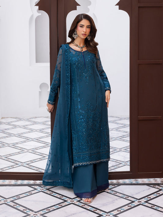 Gulaal | Maeri Luxury Chiffon 26 | Mist - Formal Dress - available at Maria Faisal in UK and USA.