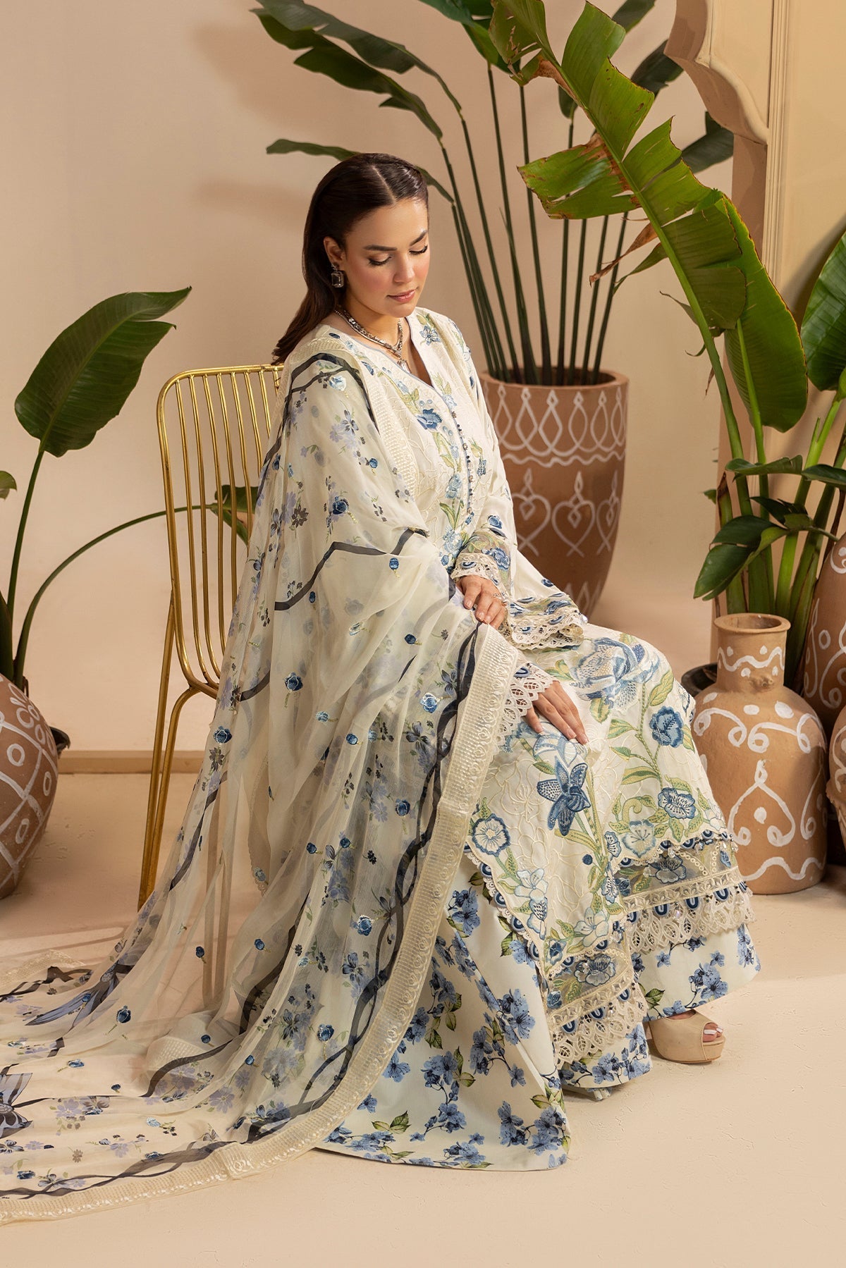 Raeesa Premium | Gulkar Viscose | GK-02 - Luxury Dress - available at Maria Faisal in UK and USA.