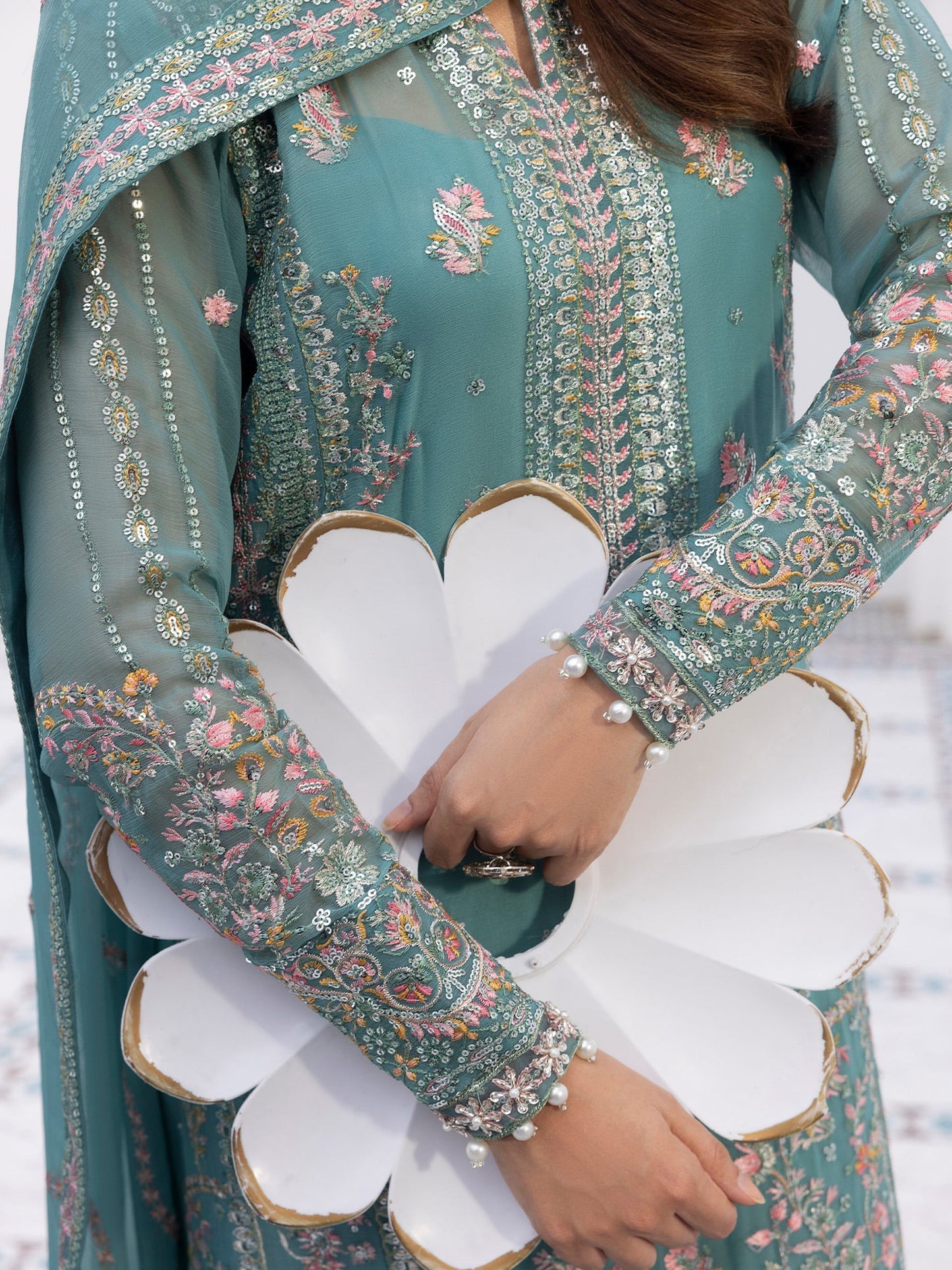 Gulaal | Maeri Luxury Chiffon 26 | Desir - Formal Dress - available at Maria Faisal in UK and USA.