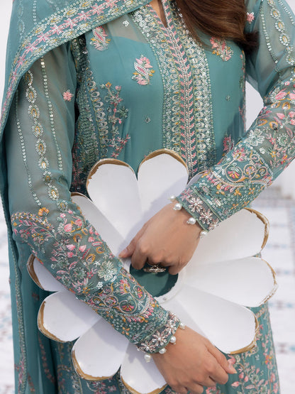 Gulaal | Maeri Luxury Chiffon 26 | Desir - Formal Dress - available at Maria Faisal in UK and USA.