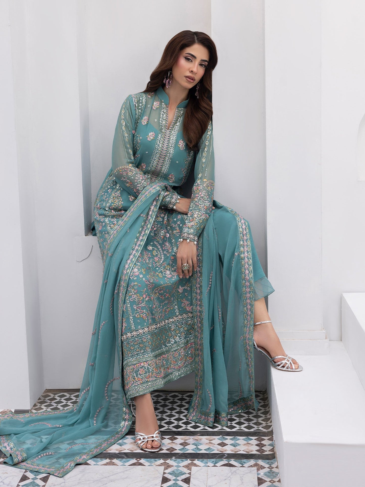 Gulaal | Maeri Luxury Chiffon 26 | Desir - Formal Dress - available at Maria Faisal in UK and USA.