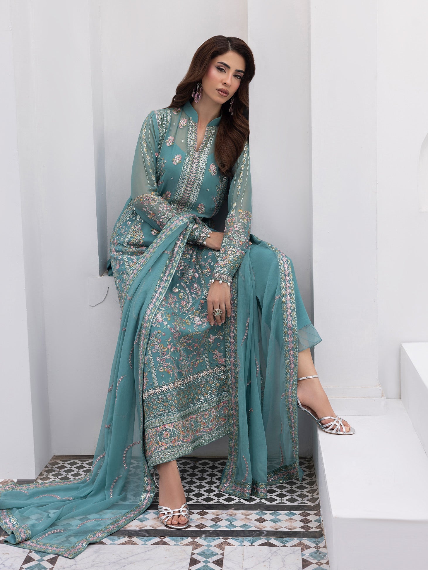 Gulaal | Maeri Luxury Chiffon 26 | Desir - Formal Dress - available at Maria Faisal in UK and USA.