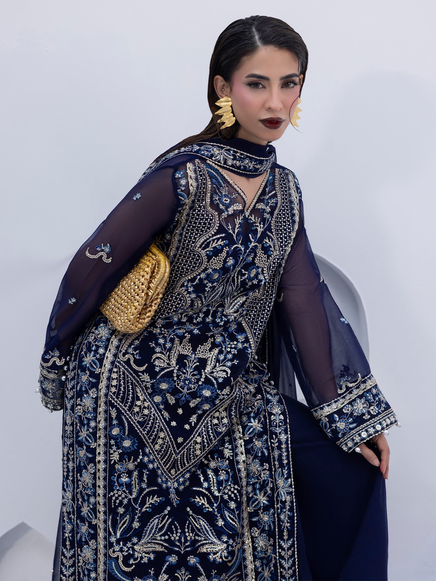 Gulaal | Maeri Luxury Chiffon 26 | Lueur - Formal Dress - available at Maria Faisal in UK and USA.