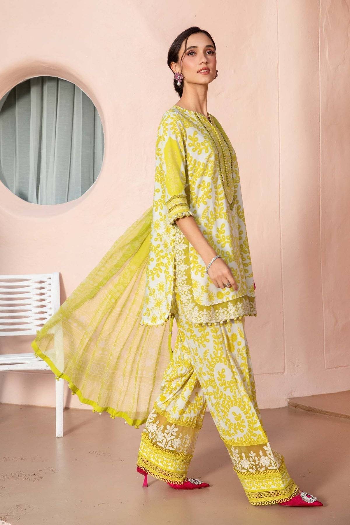 Maria B | M Prints 25 | MPT-2504-A by Maria Faisal - Registered Vendor of : Maria B - type : Ladies Clothes - 100% original wedding dresses
