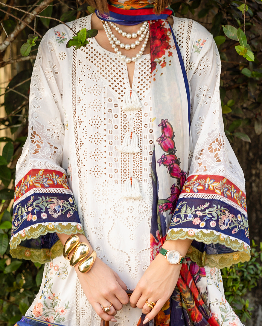 Esmel | Mon Tresor Luxe Lawn 26 | Clair De Lune - Luxury Dress - available at Maria Faisal in UK and USA.