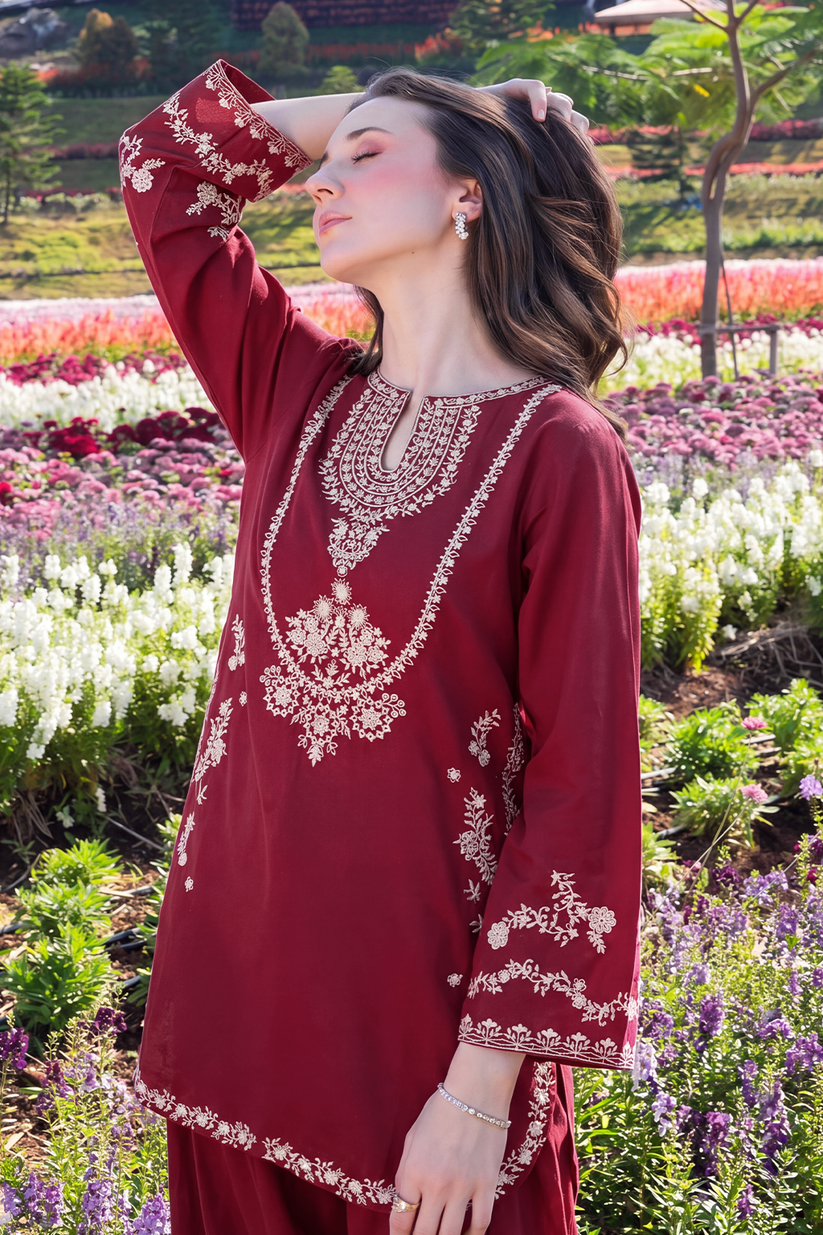 Saad Shaikh | Ease Fall Edit 26 | Cherie - Casual Dress - available at Maria Faisal in UK and USA.