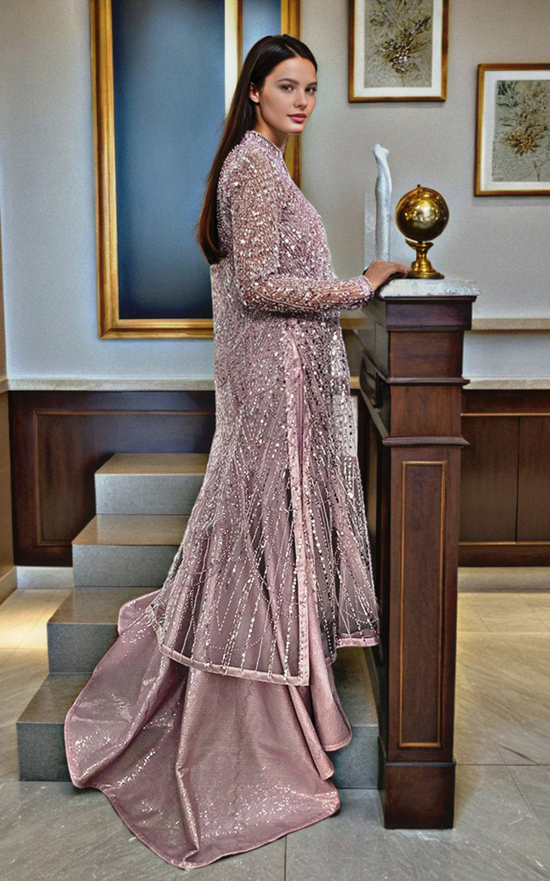 Threads and Motifs | Formal Dresses 25 | Net Embroidered Jacket With Maxi - Ladies Clothes - Maria Faisal