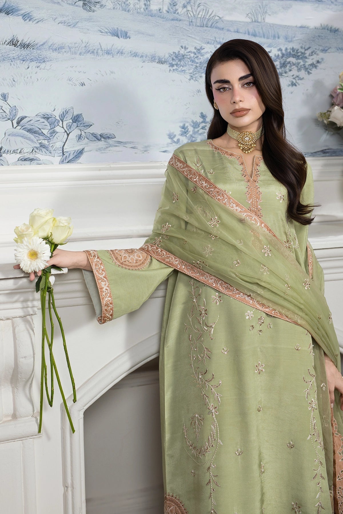 Rangrasiya | Lumeire Silk | Alma - Luxury Dress - available at Maria Faisal in UK and USA.