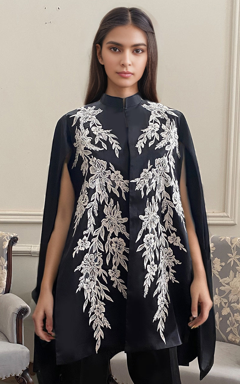 Threads and Motifs | Formal Dresses 25 | Embroidered Cape With Trouser - Ladies Clothes - Maria Faisal