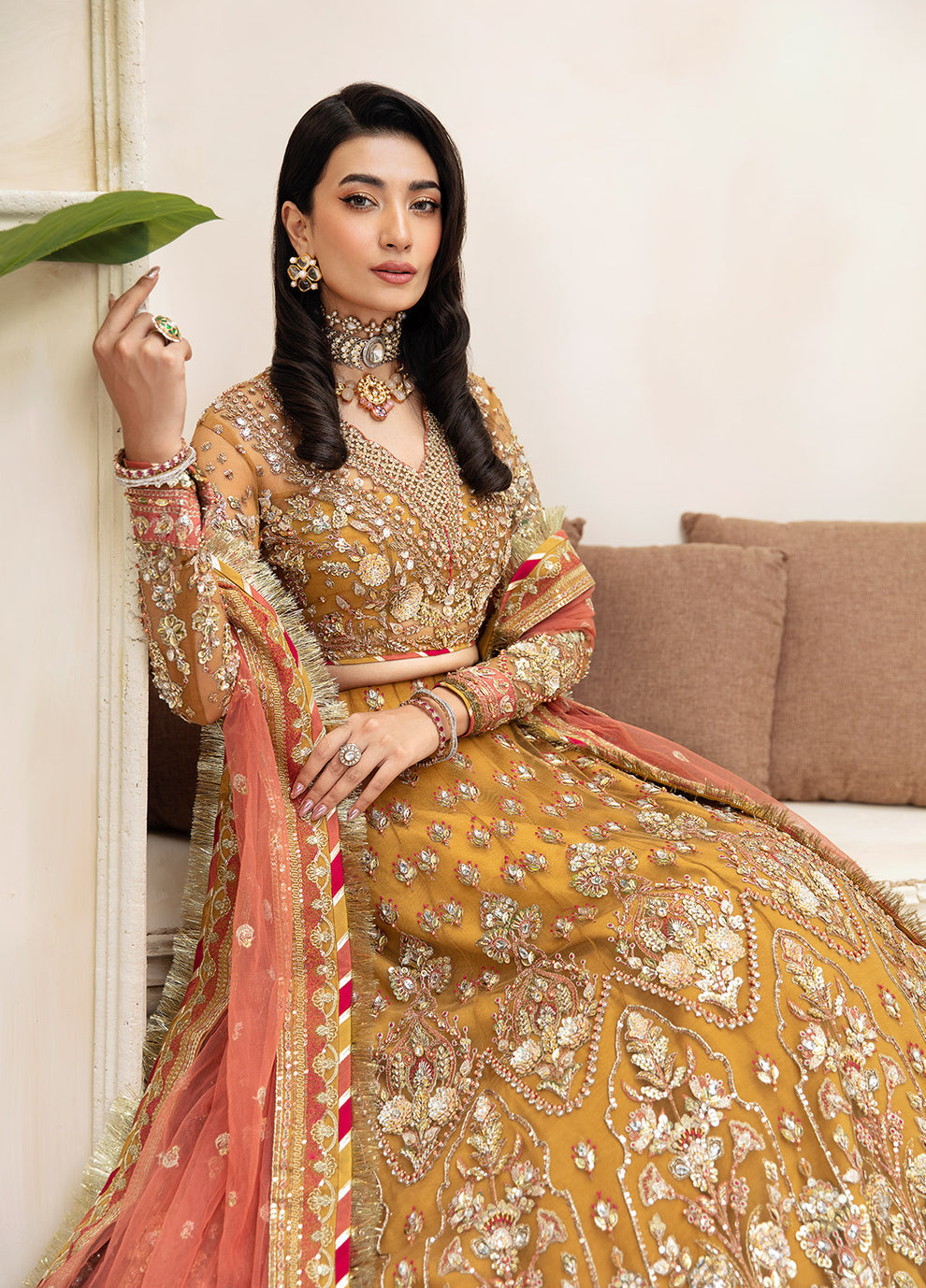 Gulaal | Wedding Formals | Miraas GL-WS-23V1-35 - Designer Dress with Intricate embroidery and embellishments. Shop elegent wedding dress at Maria Faisal.