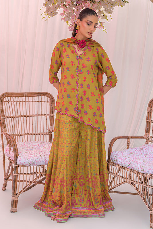 Chic Ophicial | The Maison Duo | Earthy Mustard - Luxury Dress - available at Maria Faisal in UK and USA.