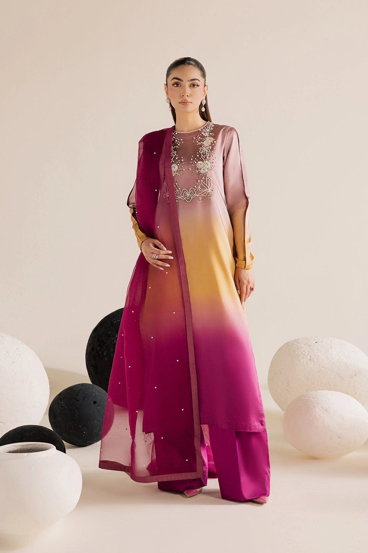 Vanya | Solana Luxe Pret |FF-86 - Luxury Dress - available at Maria Faisal in UK and USA.