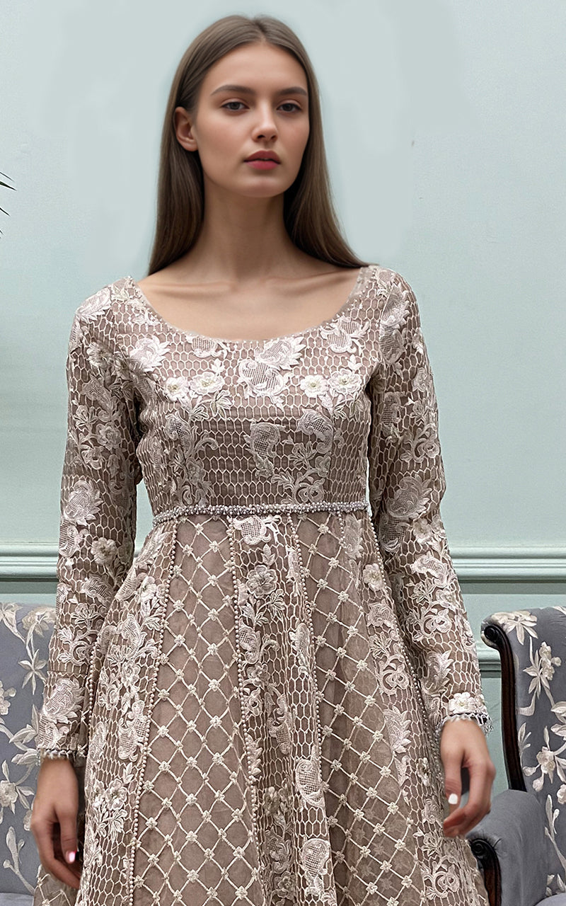Threads and Motifs | Formal Dresses 25 | Organza Embroidered Maxi - Ladies Clothes - Maria Faisal