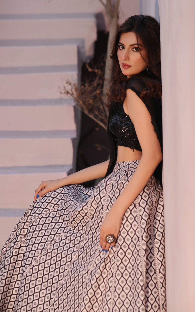 Threads and Motifs | Formal Dresses 25 | Sequins Blouse With Printed Lehenga And Dupatta