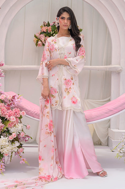 Chic Ophicial | The Maison Duo | Blush Rosette - Luxury Dress - available at Maria Faisal in UK and USA.