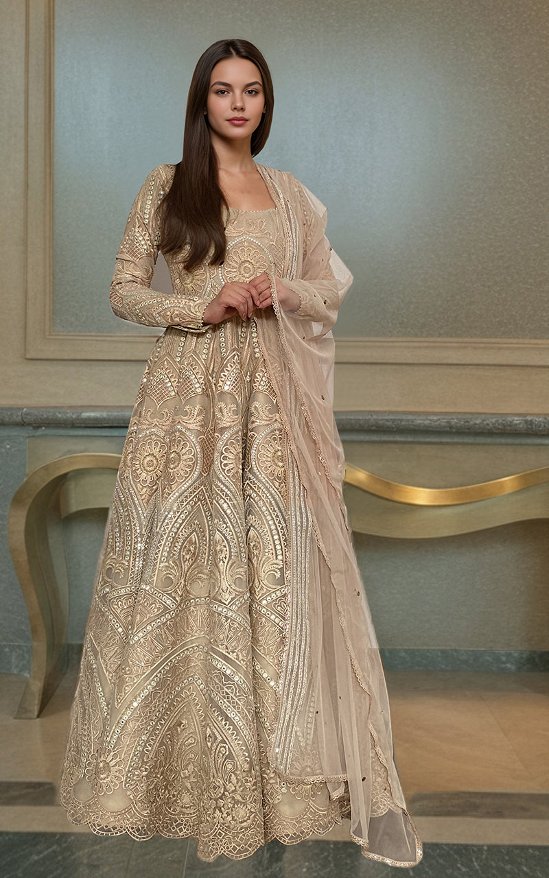 Threads and Motifs | Formal Dresses 25 | Organza Embroidered Maxi - Ladies Clothes - Maria Faisal