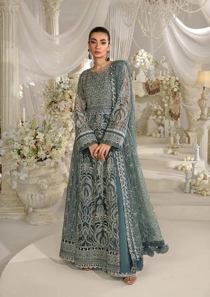 Elaf Premium | Evara Formals 24 | EFE-08 NIRVANA - Designer Dress with Intricate embroidery and embellishments. Shop elegent wedding dress at Maria Faisal.