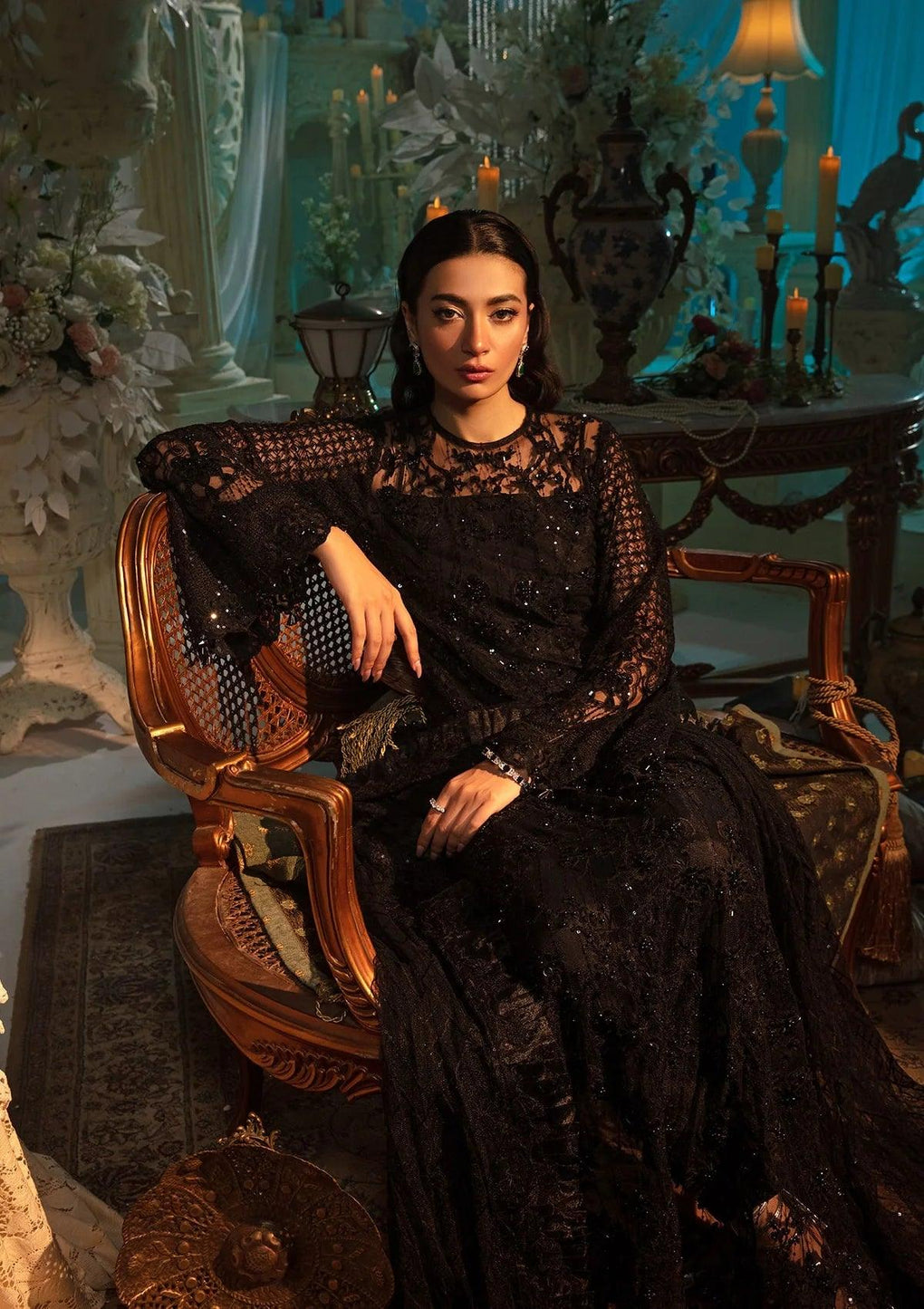 Elaf Premium | Evara Formals 24 | EFE-05 MAJESTY - Designer Dress with Intricate embroidery and embellishments. Shop elegent wedding dress at Maria Faisal.