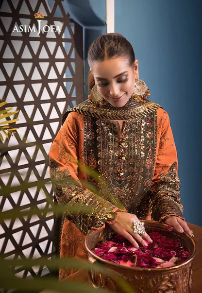 Asim Jofa | Fasana e Ishq Eid Luxury Lawn | AJFI-24 - Pakistani Dress - Maria Faisal