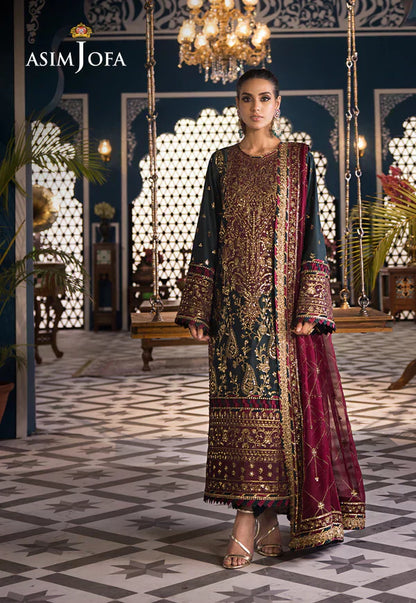 Asim Jofa | Fasana e Ishq Eid Luxury Lawn | AJFI-01 - Pakistani Dress - Maria Faisal