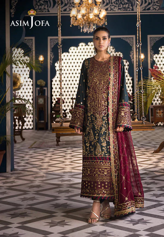 Asim Jofa | Fasana e Ishq Eid Luxury Lawn | AJFI-01 - Pakistani Dress - Maria Faisal