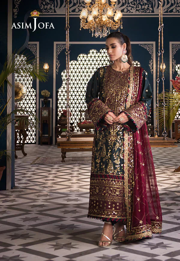 Asim Jofa | Fasana e Ishq Eid Luxury Lawn | AJFI-01 - Pakistani Dress - Maria Faisal